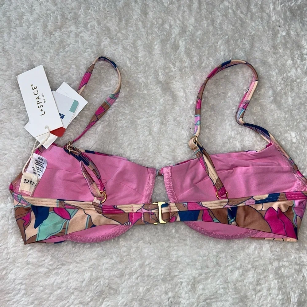 L*Space Rose Underwire Bikini Top Medium Sundazed Floral NEW